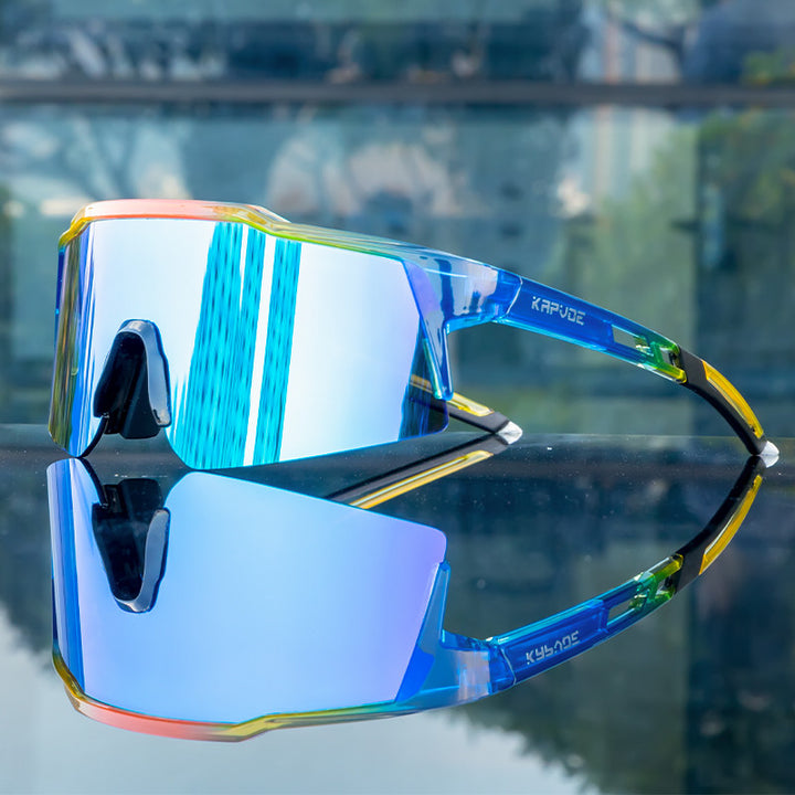 Occhiali Piscina Occhiali Da Sole Polarizzati UV400 - Lenti A Specchio Lucide, Montatura Nera Opaca, Stile Rettangolare, Unisex Occhiali Da Sole Da Uomo Colorati - Foto 4