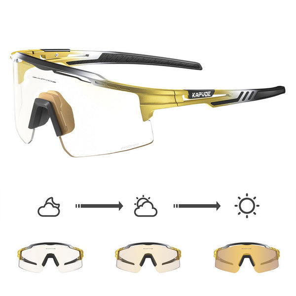 KAPVOE Occhiali da Sole Fotocromatici per Ciclismo Uomo Donna, per MTB,  Bici da Corsa, Sportivi, da Running Nero : : Sport e tempo libero
