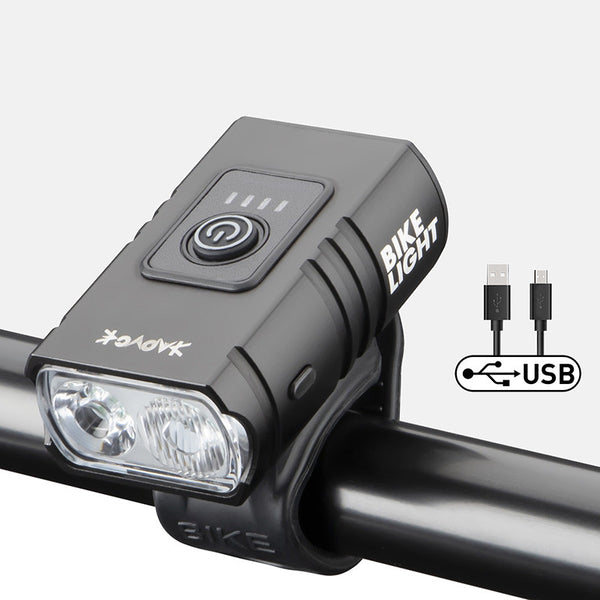 Luz de bicicleta recargable USB a prueba de lluvia MTB lámpara delantera 